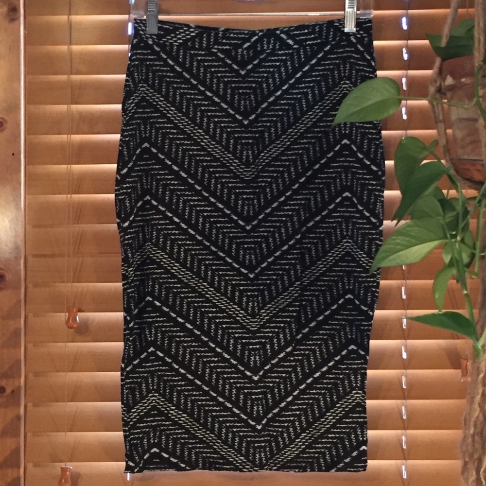 Jersey Knit Midi Pencil Skirt